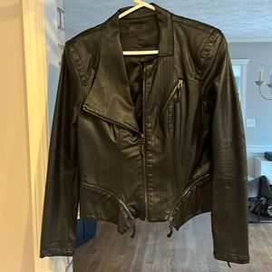 Vegan leather black jacket